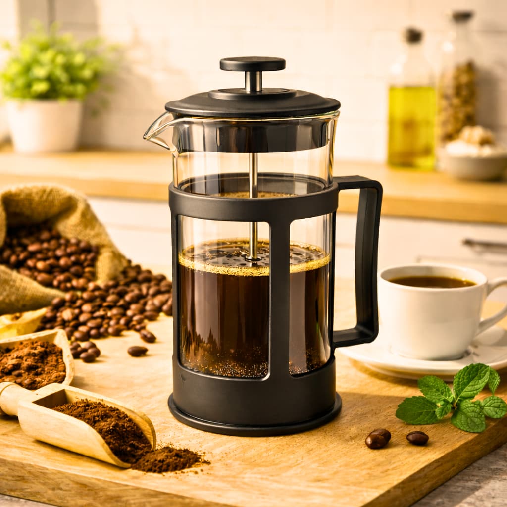Cafeteira Prensa Francesa 350ml Café Cremeira Café Expresso Leite Cremoso Filtro Inox Vidro