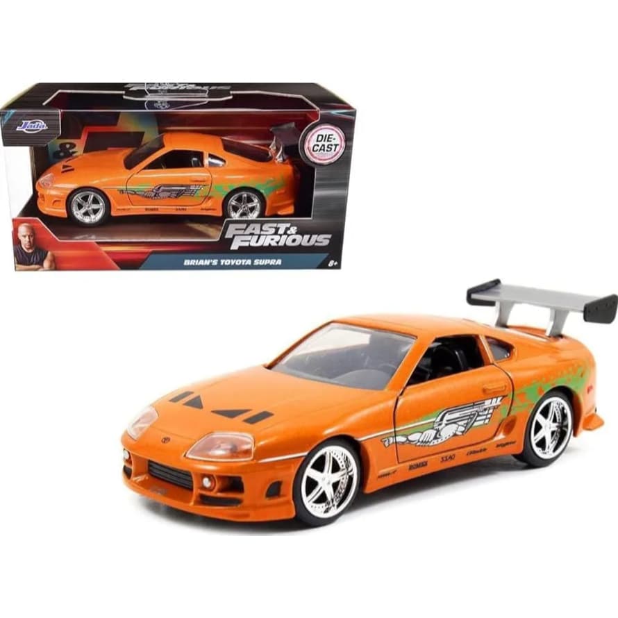 Miniatura Carro Toyota Supra "Brian's Car" - Velozes e Furiosos - Laranja - 1:32 - Jada Toys