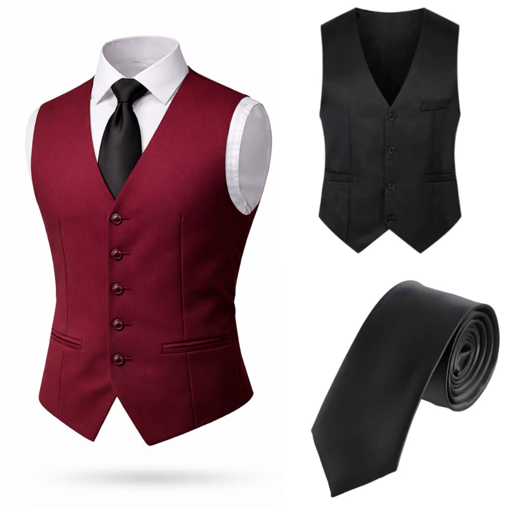 KIT SOCIAL MASCULINO C/ COLETE EXECUTIVO + GRAVATA SLIM LUXO - PADRINHO, CASAMENTO