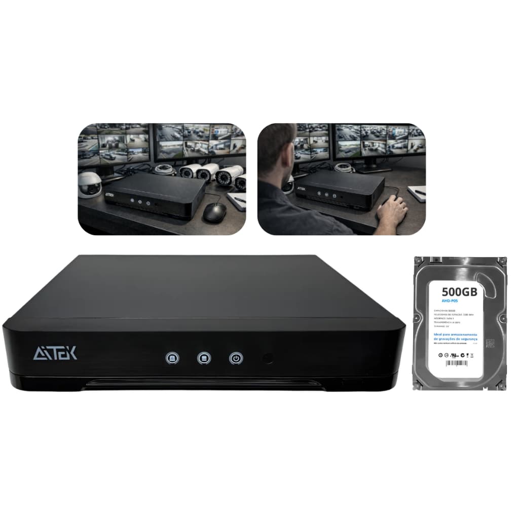 Gravador Dvr 8ch Ahd Acesso Remoto Standalone + Hd 500gb