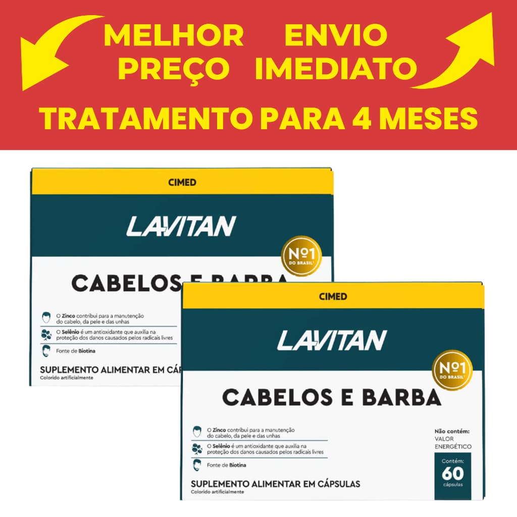 Kit Lavitan Cabelos e Barba com 2 Cimed Lavitan Cabelos e Barba com 60 Cápsulas