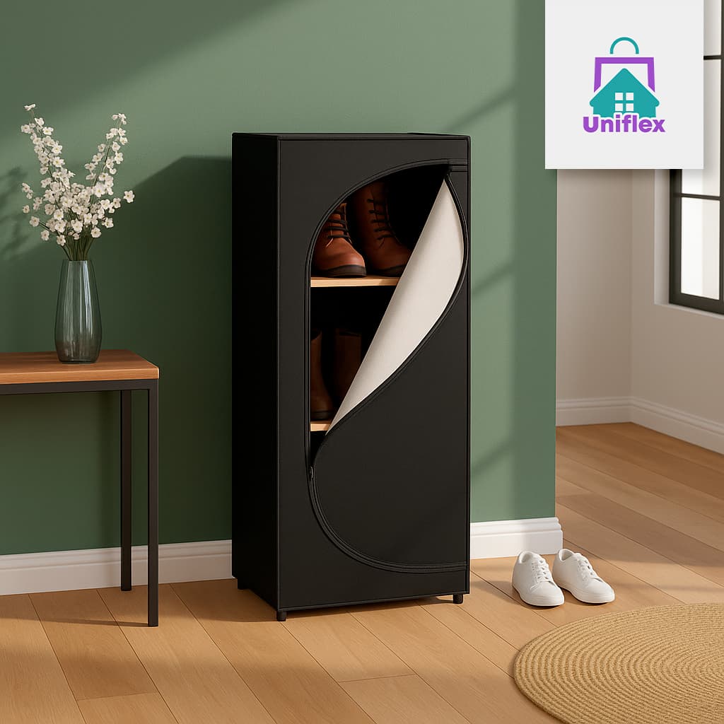 Sapateira Organizadora Corino Reforçada 4 Prateleiras Forradas Zíper Armário Vertical Diversas Cores