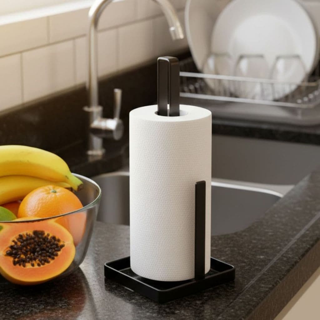 Suporte De Mesa Porta Papel Toalha Organizador Metal Luxo