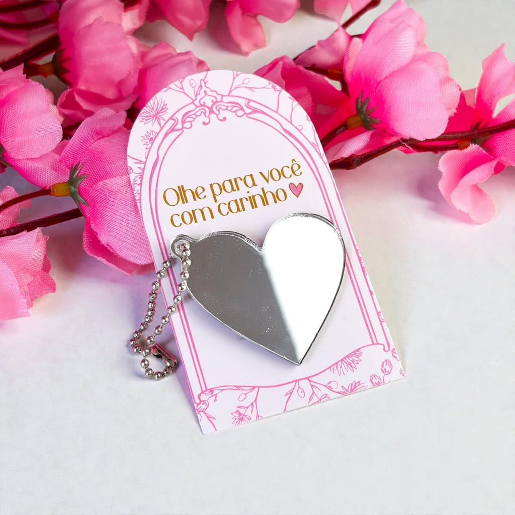 Cartão+Chaveiro espelho Mimo cliente Dia das Mulheres-10/30/50 unidades