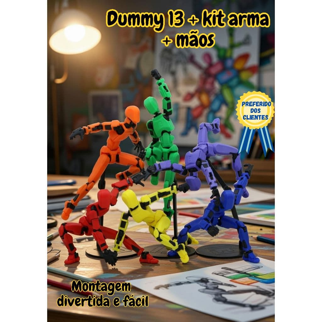 Dummy 13 e Acessórios, Boneco Totalmente Articulado - 3D - Action Figure - Colecionavél - Toy Art -