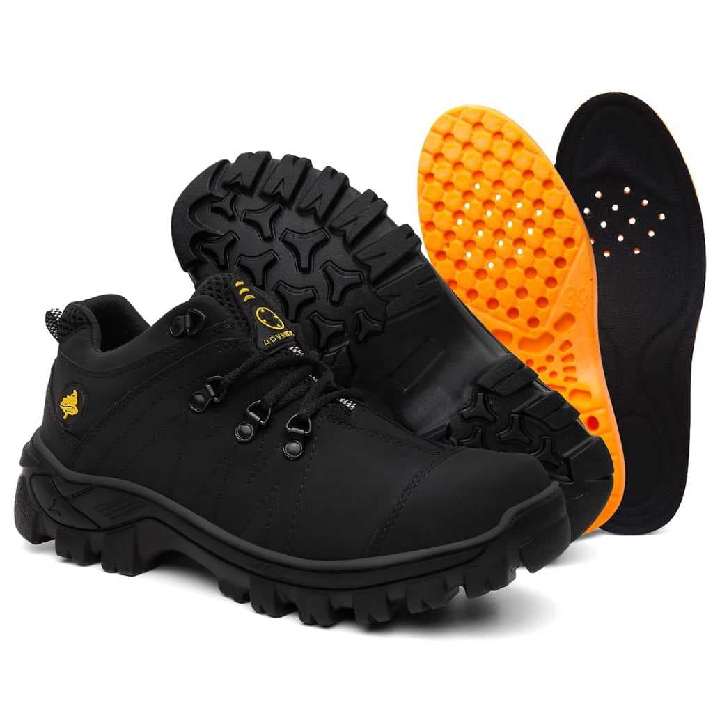 Botina Bota Masculina em Couro Reforçada Costurada e Leve e Macia Acompanha Palmilha em GEL