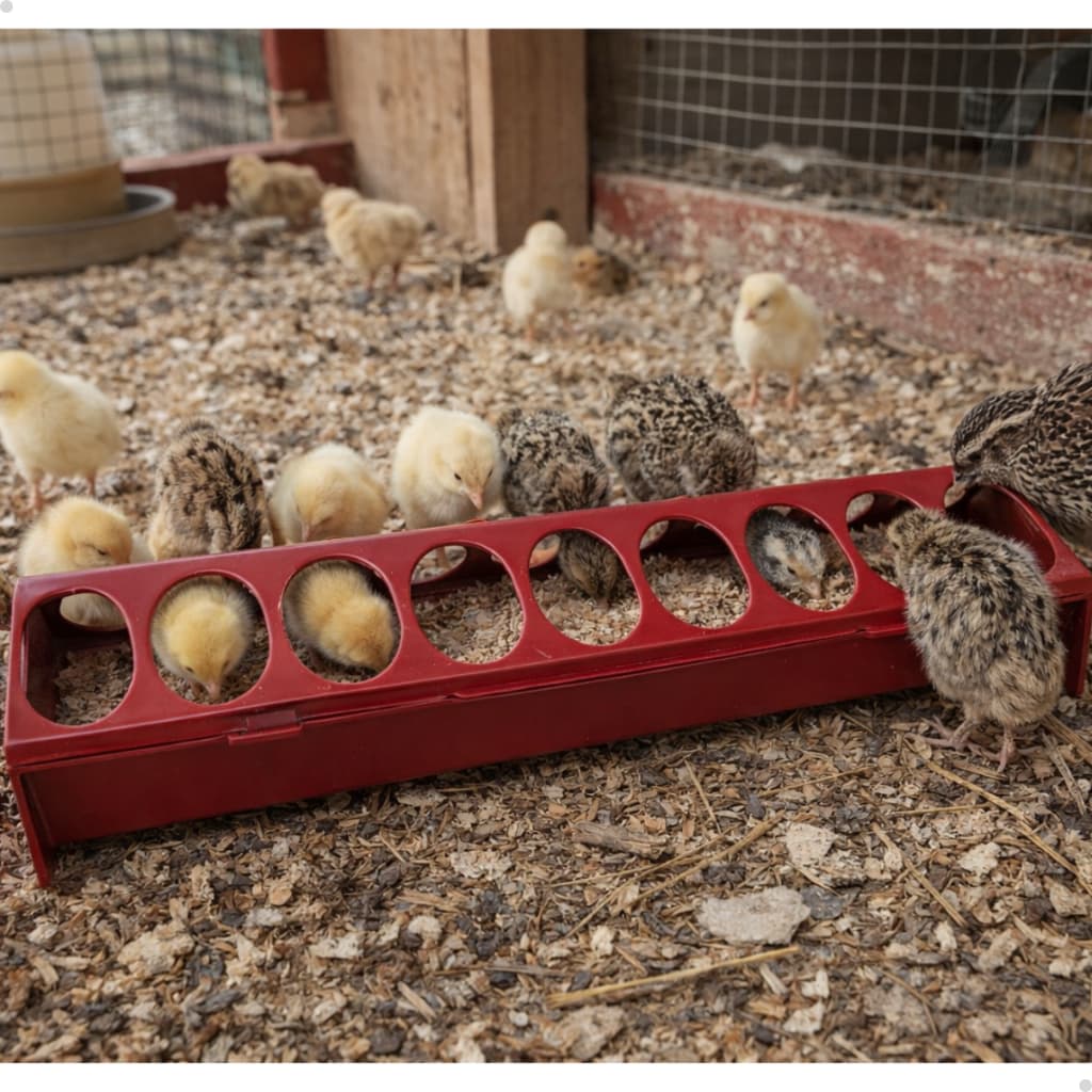 Comedouro Calha 30cm Para Codornas Pássaros Pintinhos Granja Galinhas