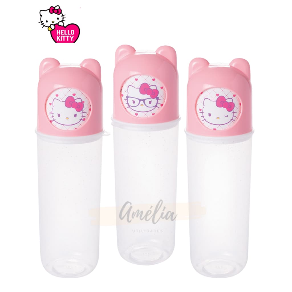 Porta Escova  Dente  Estojo dental Hello Kit Escolar Lancheira Passeio Plasútil Infantil Escola