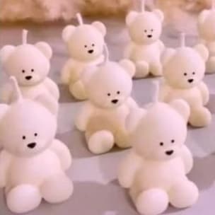 Mini Velas em formato de Ursinho Chá de Bebê, Nascimento, Maternidade.