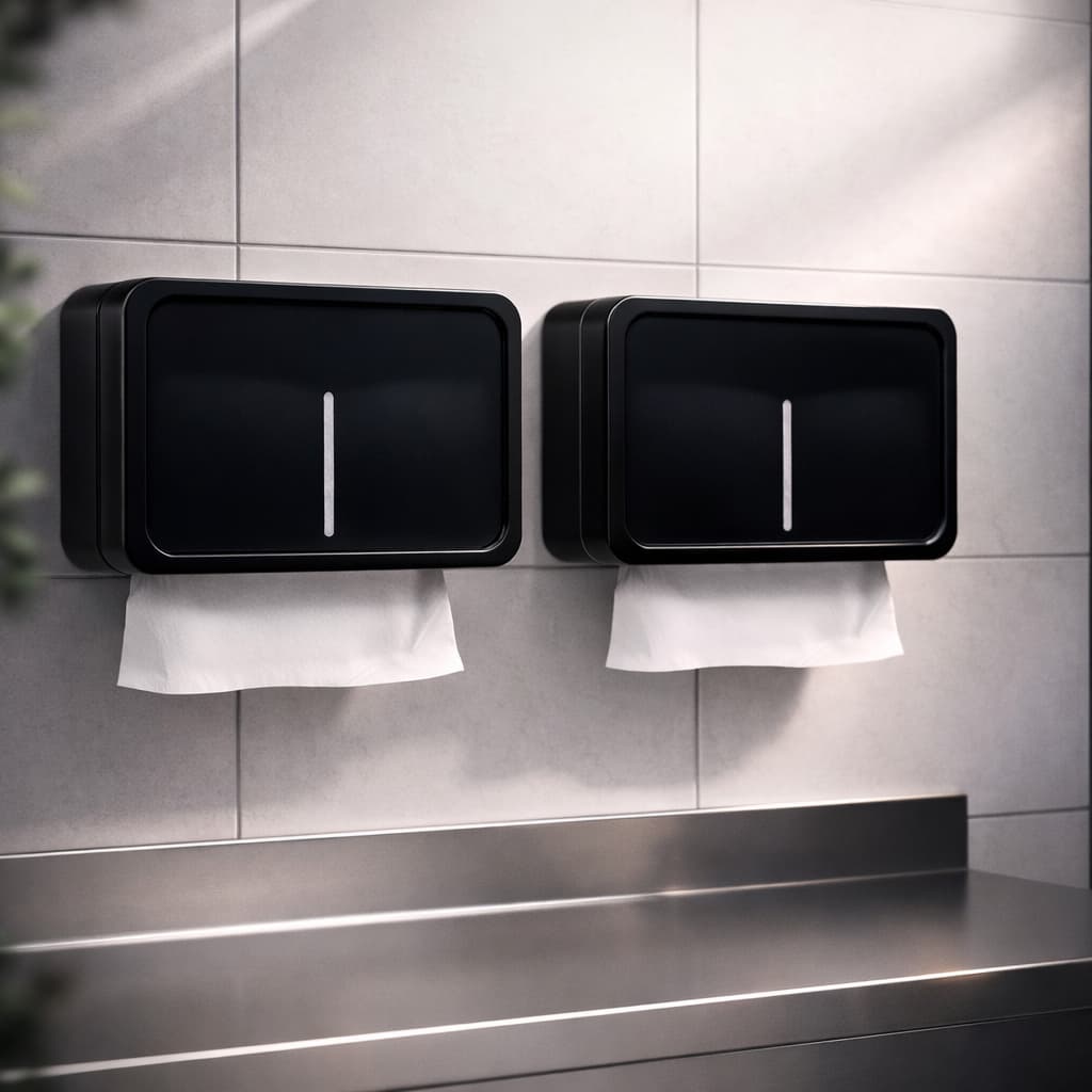 KIT 2 PORTA PAPEL TOALHA PAPELEIRO DISPENSER PRETO COMPACTO PARA CASA ESCRITÓRIO CLÍNICA