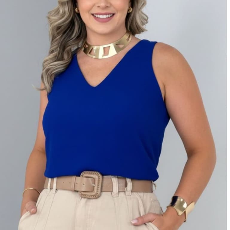 Blusa Feminina Regata Duna Com Alça Larga Grossa Blusinha Básica Tendência