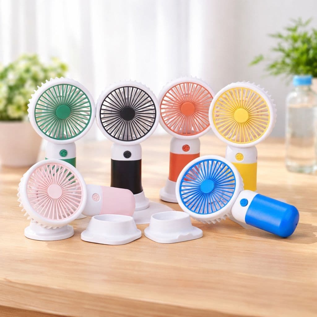 Ventilador Portátil Elétrico Recarregável USB Mini Silencioso Colorido