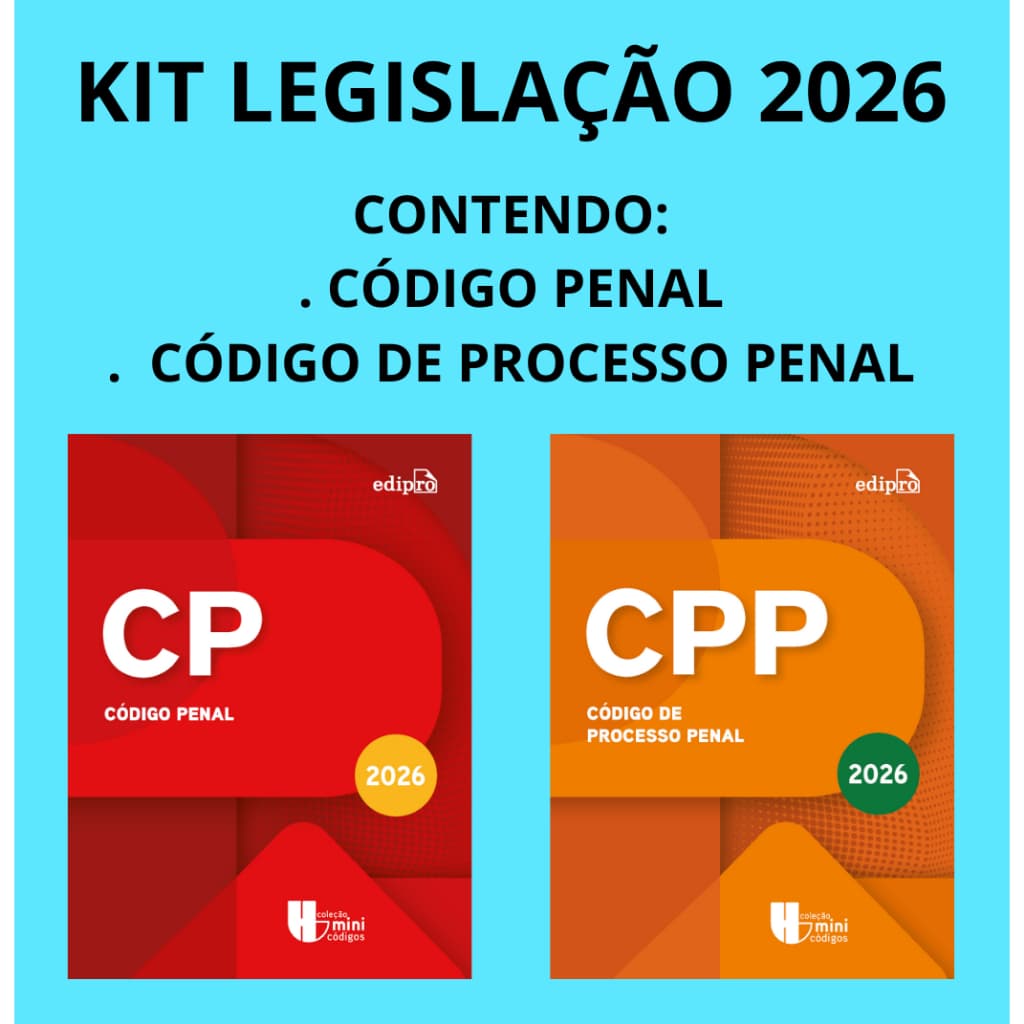 Livro Código Penal 2026 + Código de Processo Penal 2026 - Coleção Minicódigos - Livros de direito
