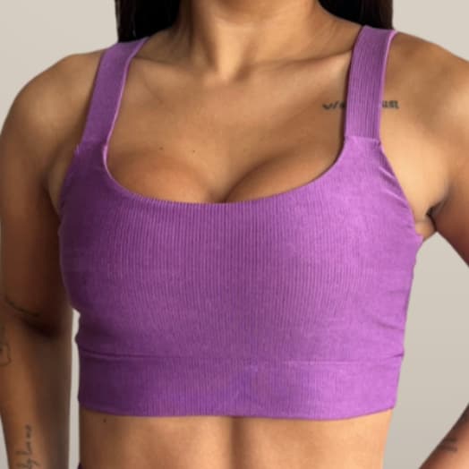 Top De Academia Canelado Fitness Reforçado Sustentação Roupa Feminina Treino Crossfit Topper Feminino Corrida Ginástica