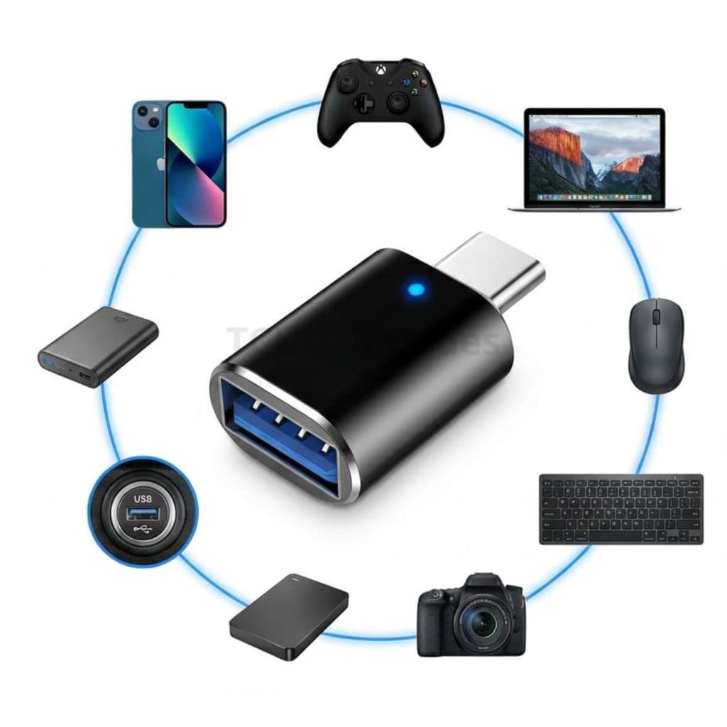 Adaptador OTG Tipo C para USB 3 Alta Velocidade 5Gbps Android Macbook Celular PC Tablet