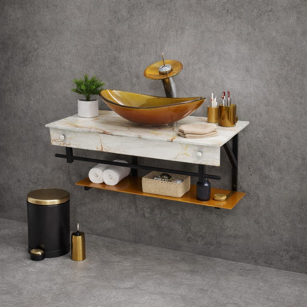 Gabinete De Vidro 60cm Slim Apx Com Cuba Oval Cores Variadas