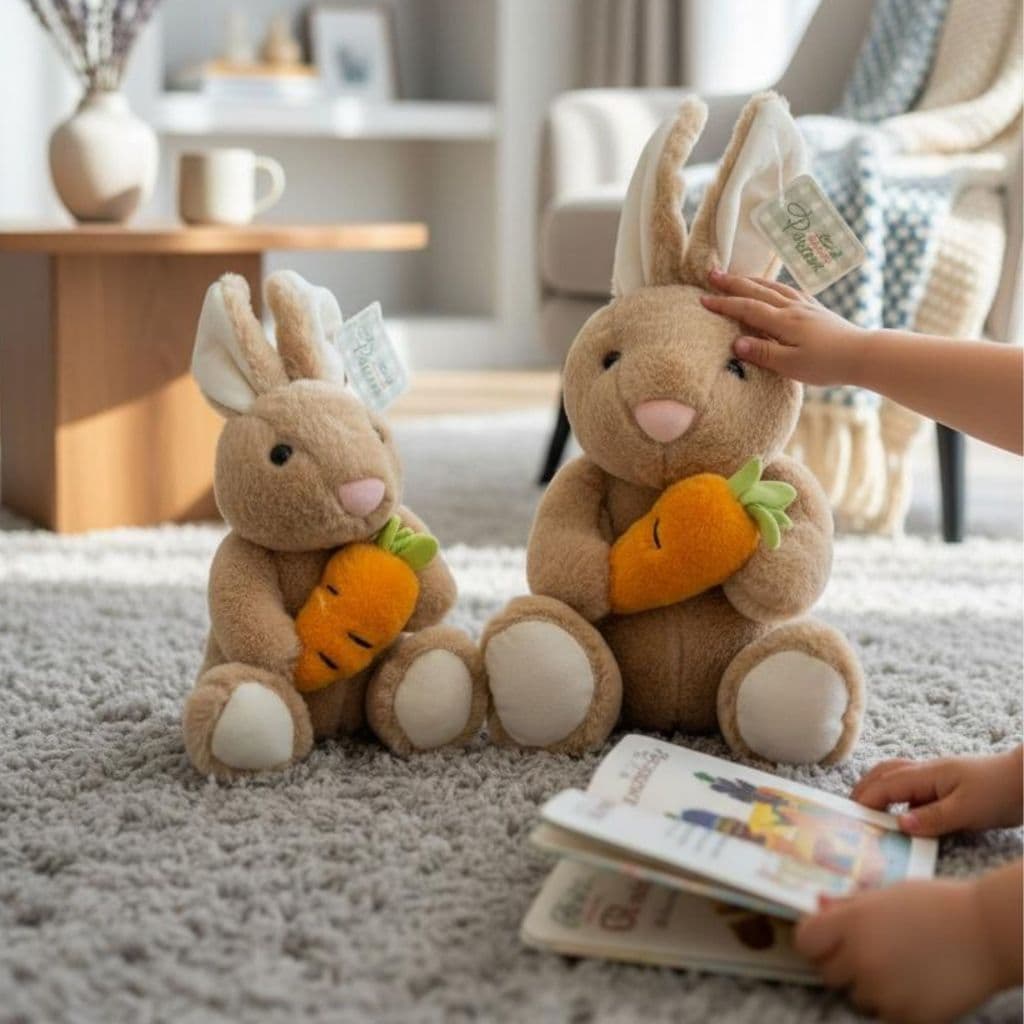 Coelhinho De Pelucia Páscoa 38cm Coelho Cenoura presente lembrança enfeite decoração