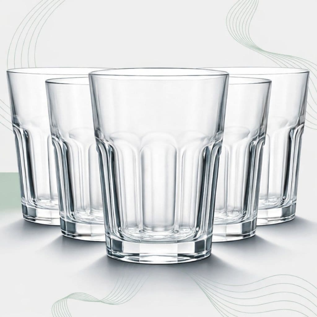 Jogo de Copos de Vidro 350ml Kit Água Suco Drink Refrigerante | Mesa Posta Cozinha