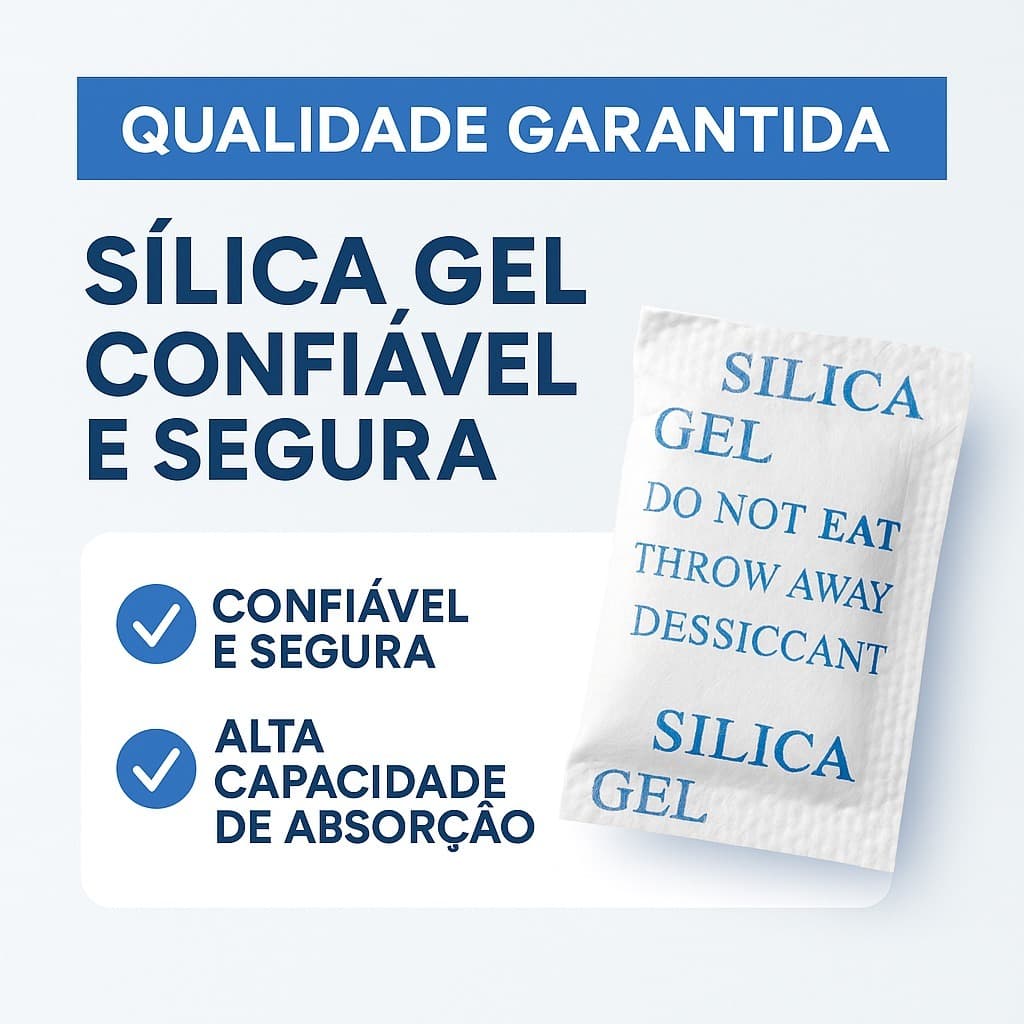 300 sachês de 1g de Sílica Gel Antiumidade | Absorvente de Umidade | Proteção Contra Mofo | Não Tóxico