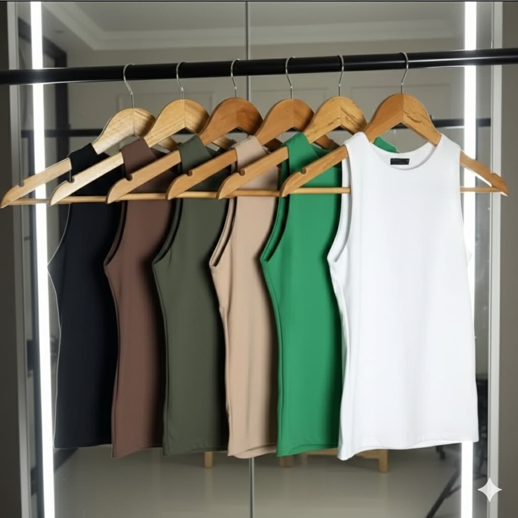 Kit 3 Regatas Blusa Feminina Suplex Duplo Básica Lisa Blusinha Blogueira Regatinha