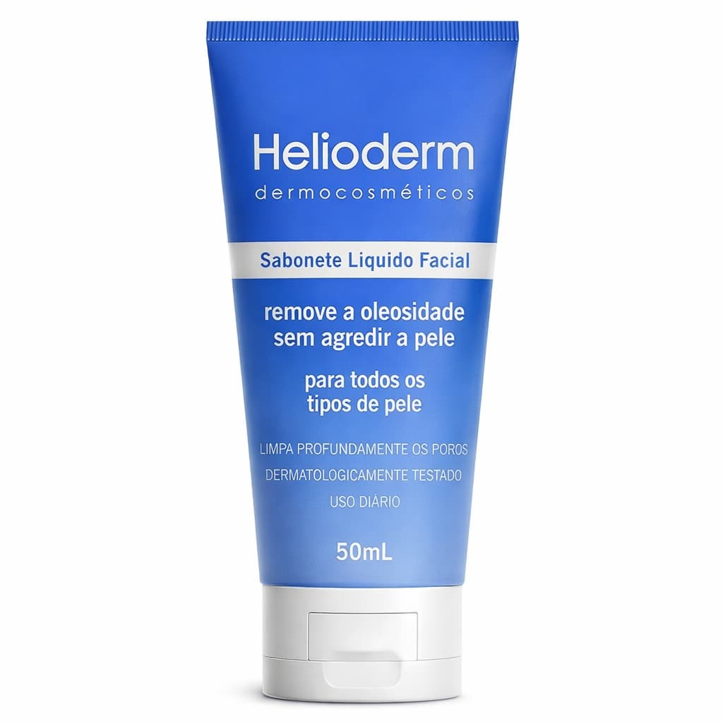 Sabonete Líquido Facial Helioderm 50ml – Controle da Oleosidade | Uso Diário ORIGINAL
