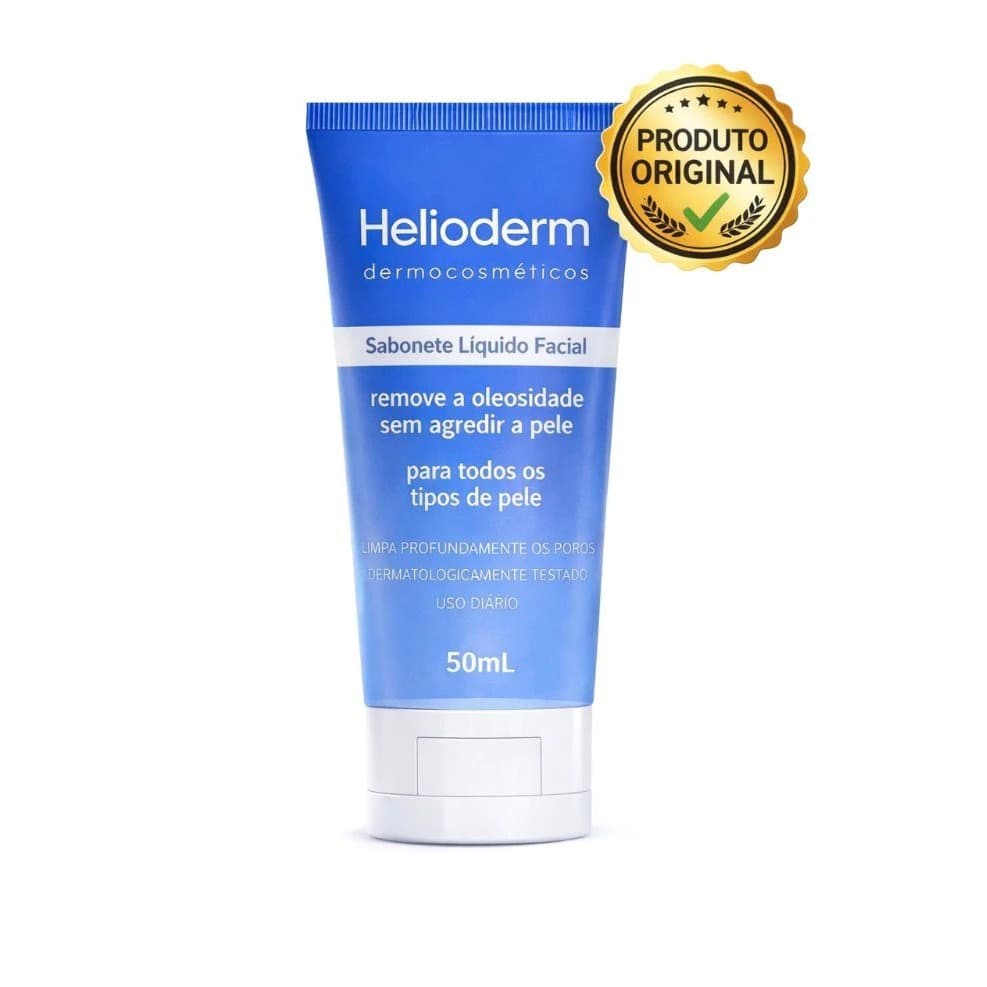 Sabonete Líquido Facial Helioderm 50ml – Controle da Oleosidade | Uso Diário ORIGINAL