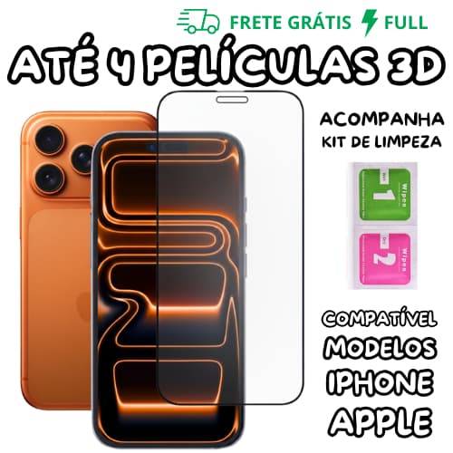 4 OU 2 PELÍCULAS DE VIDRO 3D PARA IPHONE TODOS MODELOS PARA IOS 7 8 XS XR 11 12 13 14 15 16 17 MAX