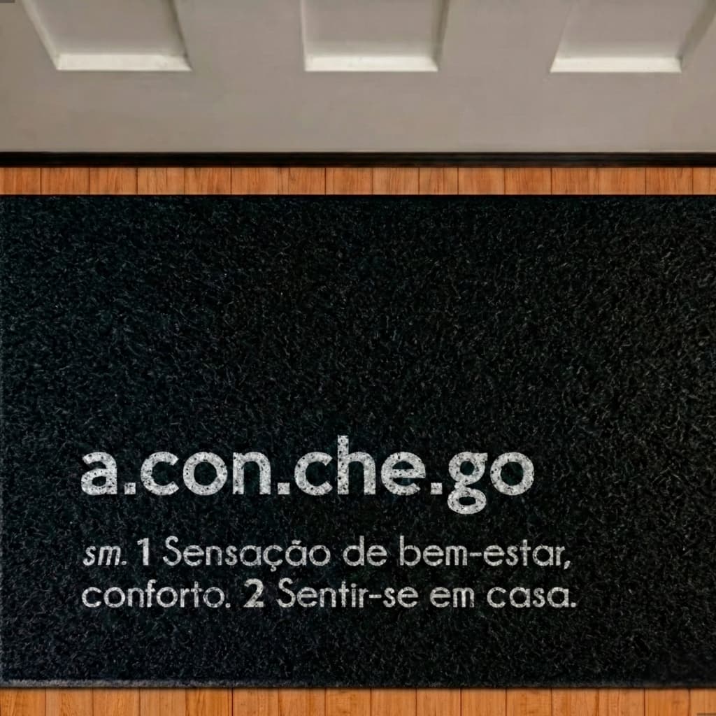 Tapete Capacho Coleção Casa Lar Aconchego Vinil PVC Antiderrapante Lavável Decorativo