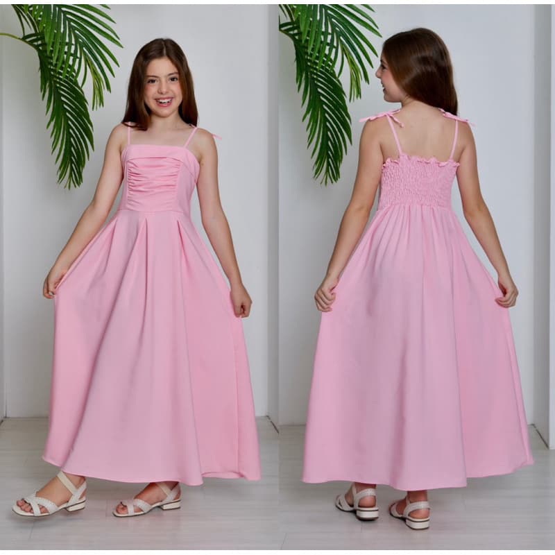 Vestido Infantil Juvenil Menina Alcinha regata franzido Laxtex festa