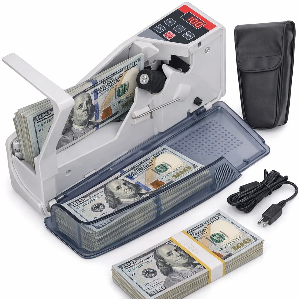 Contador de Cédulas V40 Digital Portátil Bivolt Silencioso com Estojo