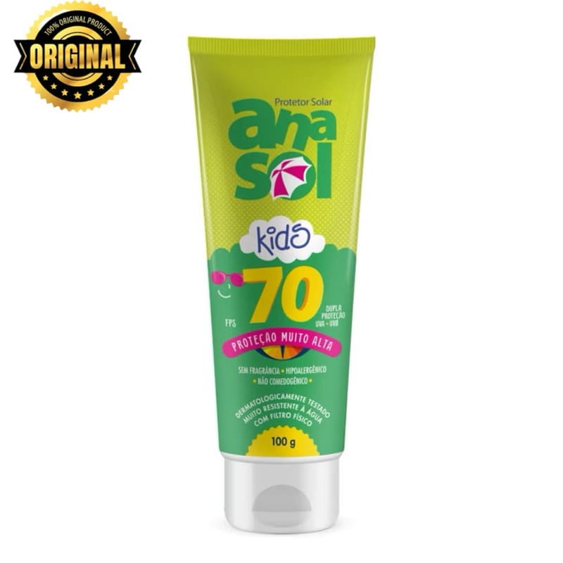 Protetor Solar Infantil FPS 70 Corpo e Rosto Anasol - 100g