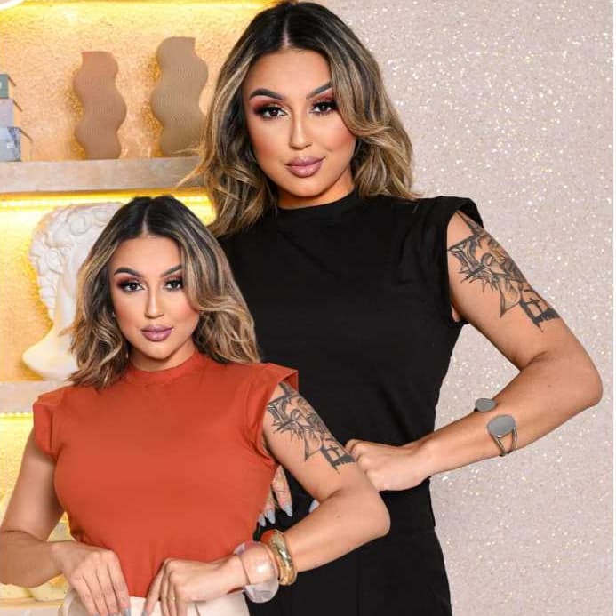 Kit 2 Blusas Femininas Muscle Tee Regata Elegante 100% Algodao