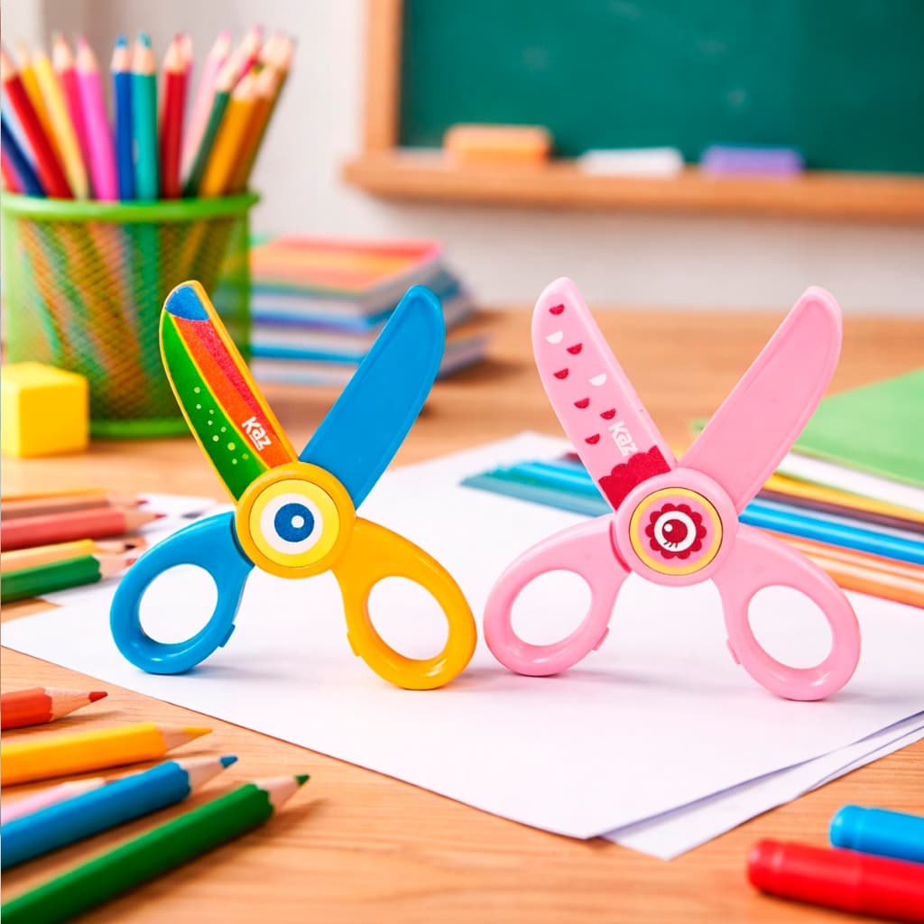 Tesoura Escolar Infantil Kids Ponta Arredondada 13cm Para Massinha E Papel Super Segura Fofa Tucano