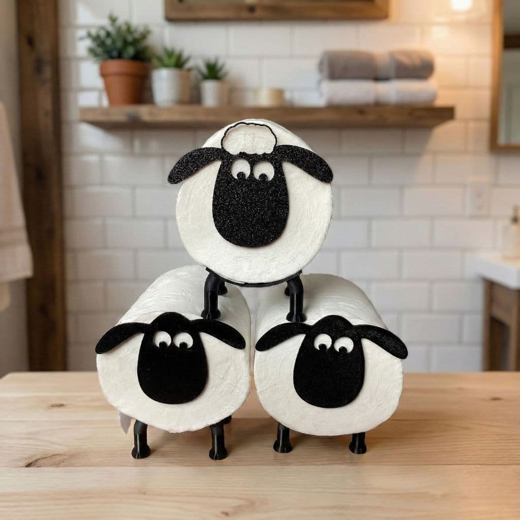 Suporte Porta Papel Higiênico Ovelha Shaun Carneiro Banheiro Decoração