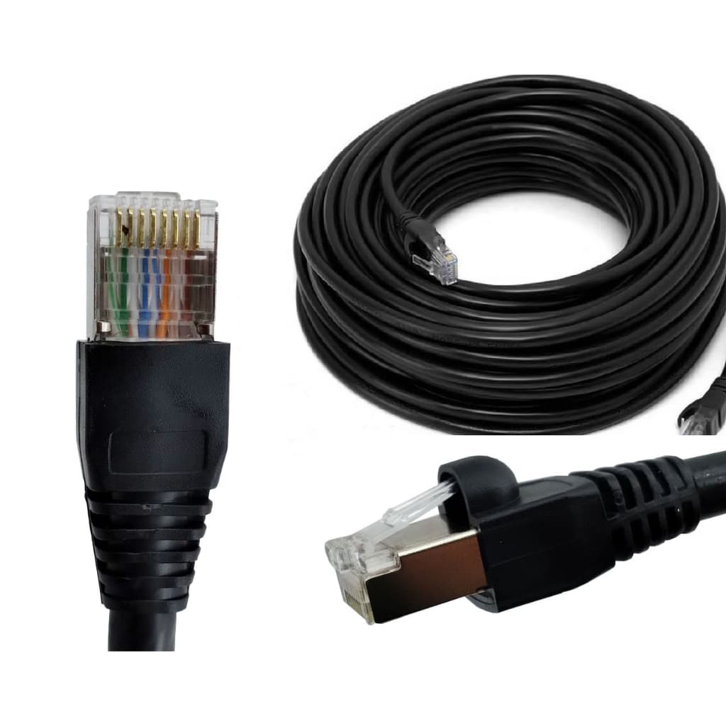 Cabo De Rede 10 Metros Internet Rj45 Cat6 Ultra Velocidade Cor Preto