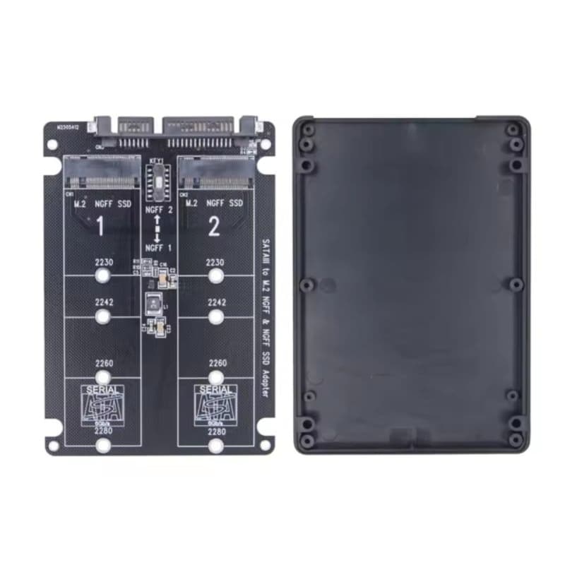 Adaptador Duplo M.2 SATA para SATA 3.0 6Gbps NGFF Chave B – Não NVMe