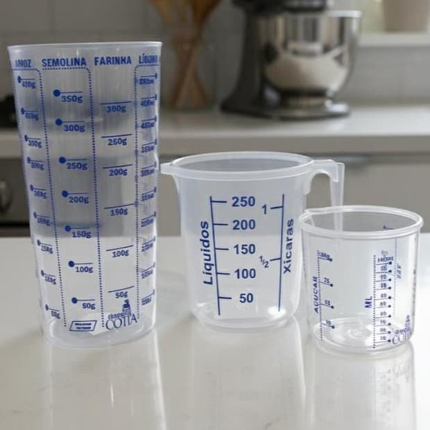 Kit 3 Copos Medidores com Bico Dosador 500ml 250ml 100ml Cozinha