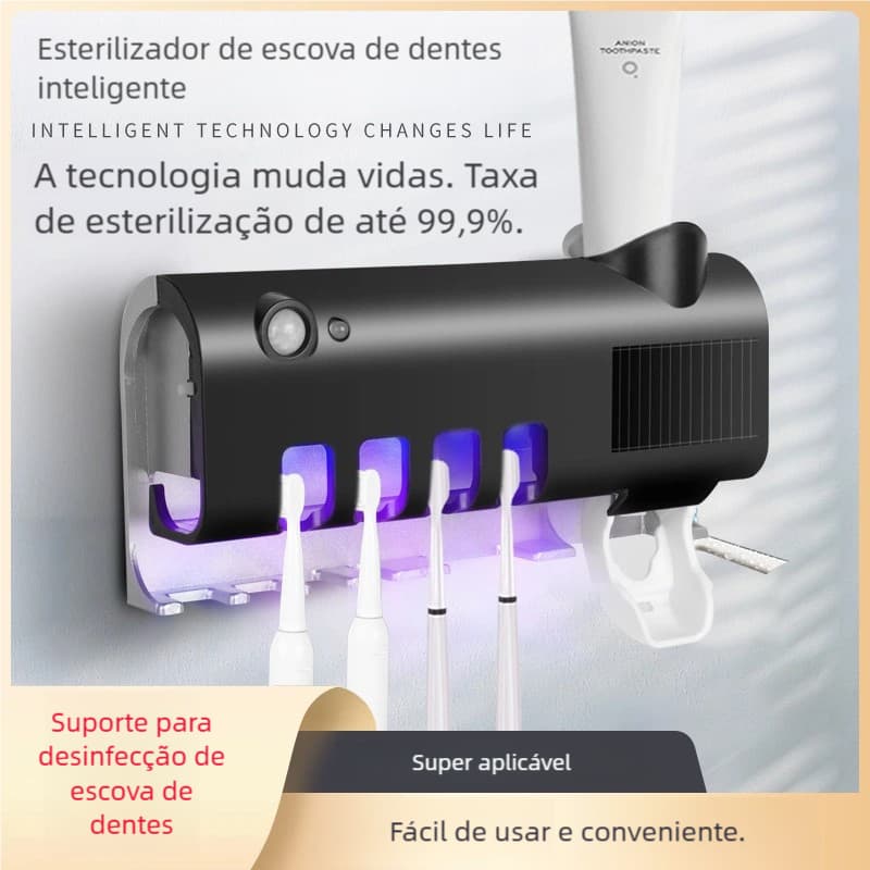 Suporte Para Escova De Dentes Esterilizador Com Luz UV Antibacteriano Automático De Creme Dental