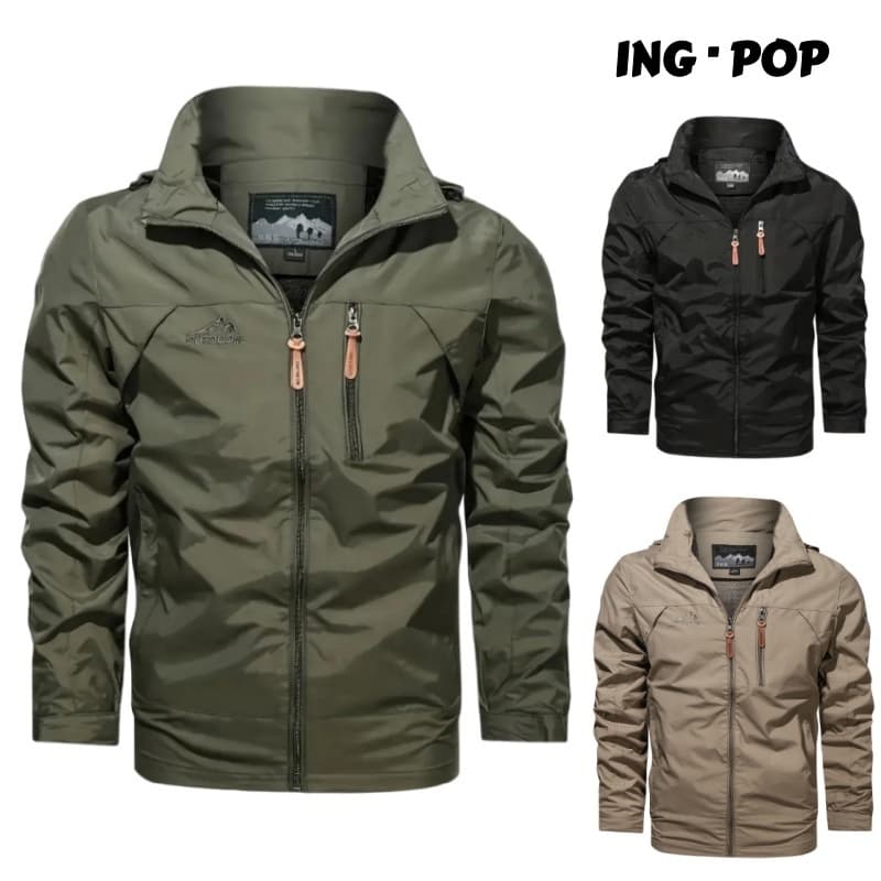 Jaqueta Masculina com Capuz À Prova de Inverno Vento e Impermeável para Caminhada ao Ar Livre