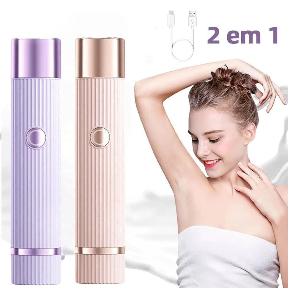 Depilador Feminino Recarregável - Removedor de Pelos com Dupla Navalha