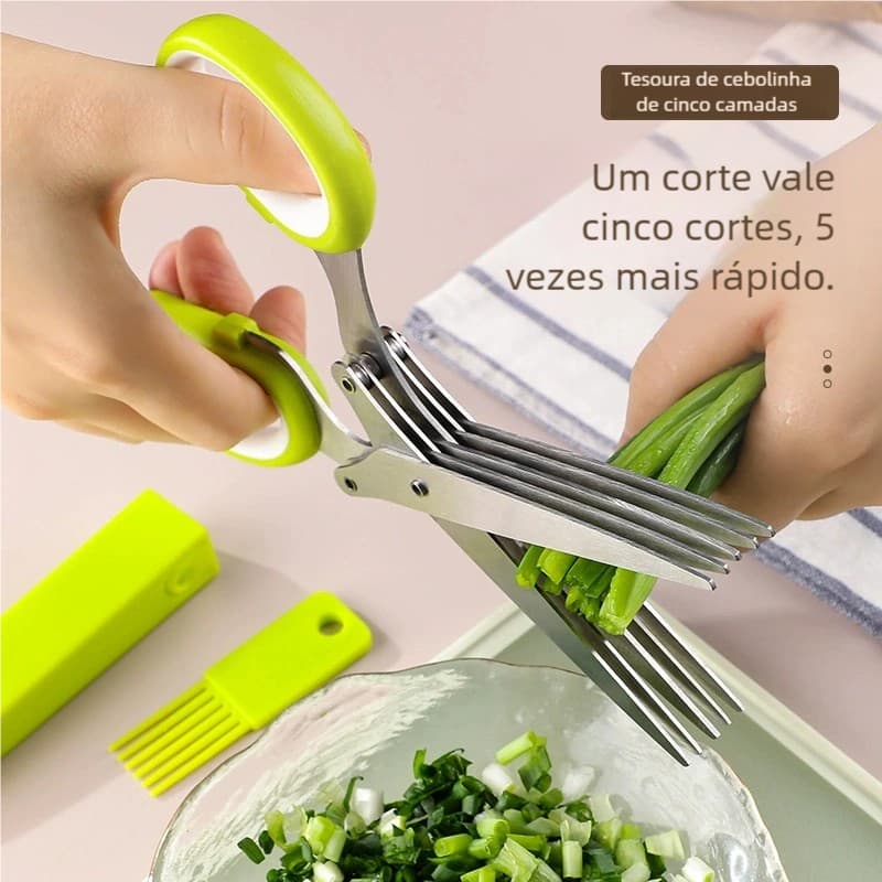 Tesoura de Picotar Alimentos, temperos e papel com 5 lâminas