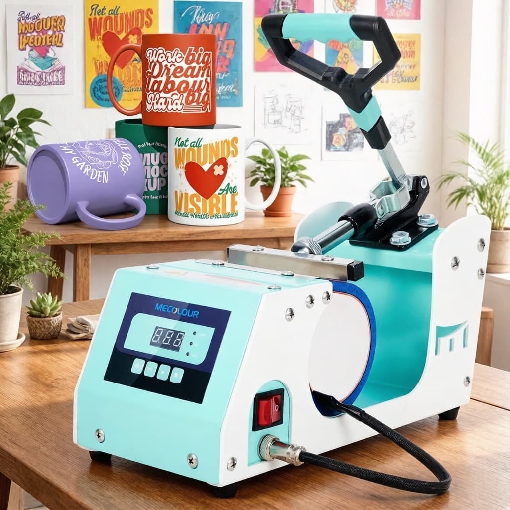 11oz Prensa Térmica Canecas Sublimador Touch Screen Cor azul110/220V Mecolour