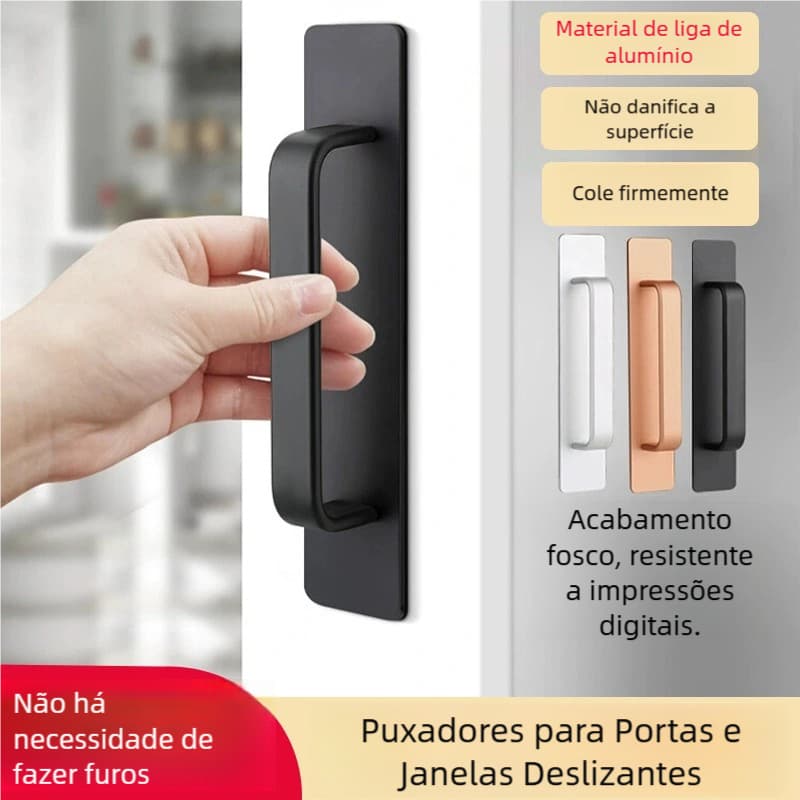 Maçaneta De Porta NAESV , Montada Em Superfície Sem Perfuração , Gabinete Com Botões Push-pull Autoadesivos