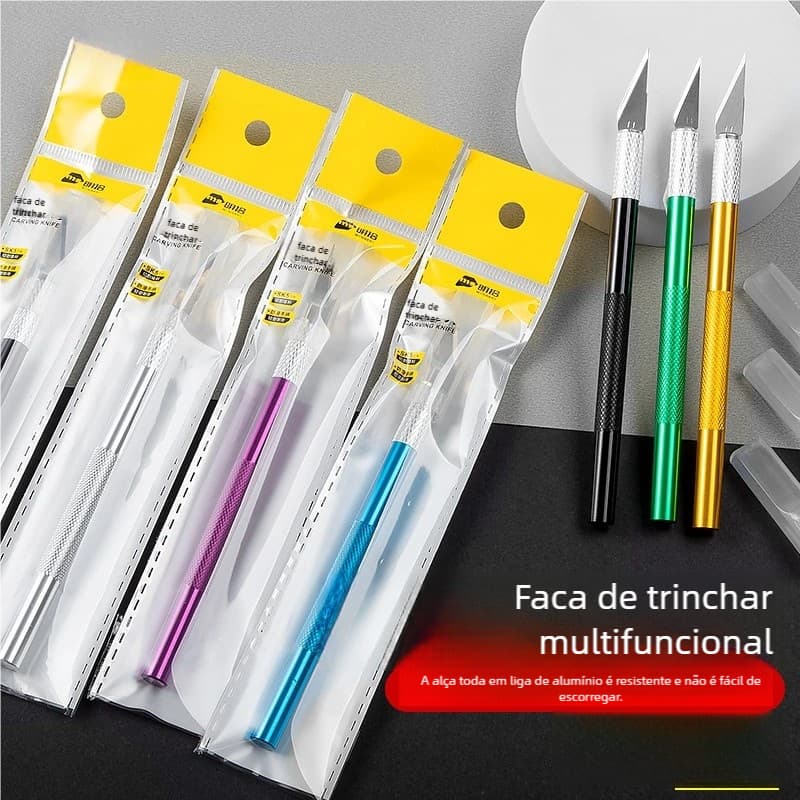 Estilete Alumínio Precisão - Várias Cores, Perfeito para Scrapbook e Decoração