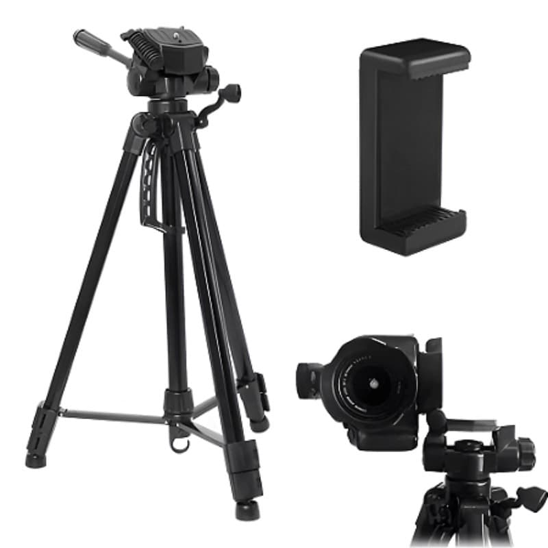 Tripé Profissional B-MAX BMG-69 Para Celular e Câmera – 1,3m de Altura – Suporte Para Câmera e Celular