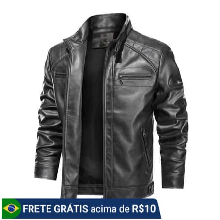 Jaqueta De Couro Masculina Slim Resistente