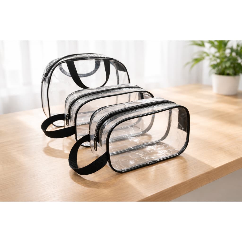 Kit Organiza Viagem 3 Necessaire 1 grande 2 pequenas.