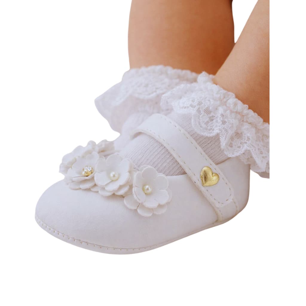 Sapatilha Batizado Branco Sapatinho Menina