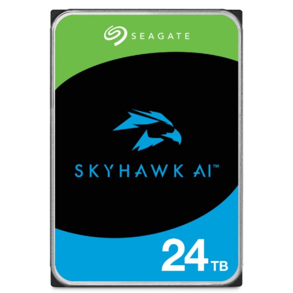 HD Interno 24TB Seagate SkyHawk AI SATA III 3.5” 7200RPM Helium 512MB CMR para CFTV e NVR