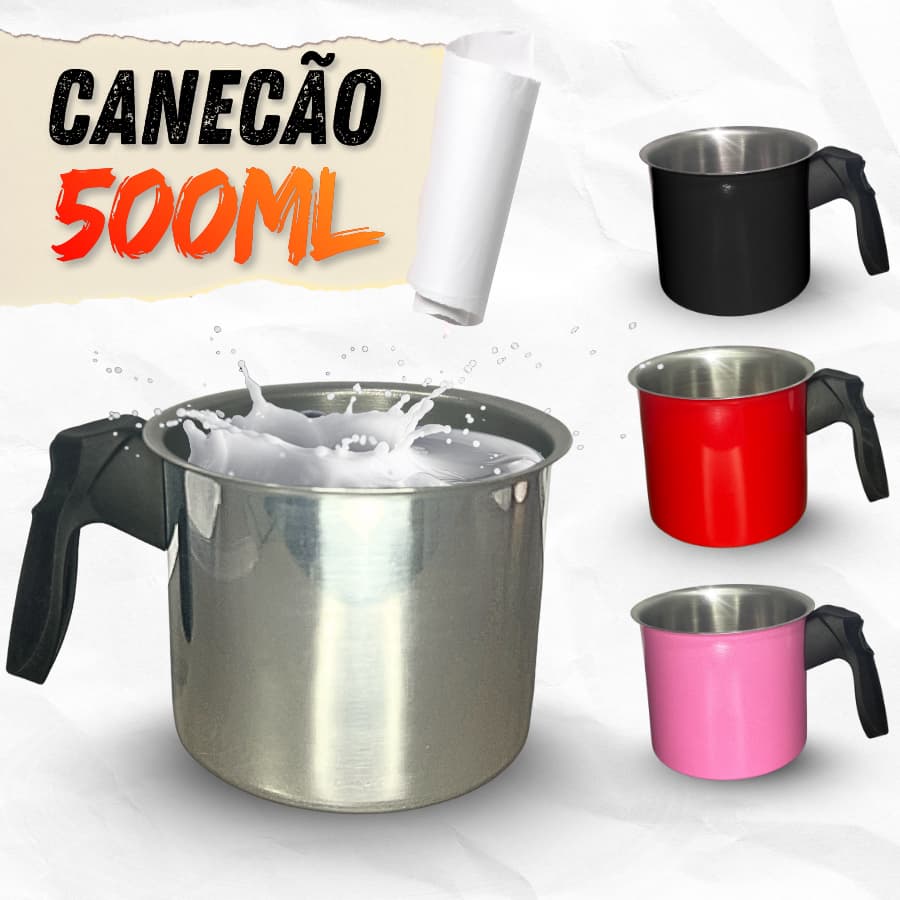 CANECÃO 500 ML EM ALUMÍNIO RESISTENTE PRETO